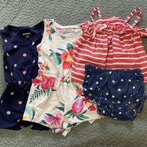 Old Navy rompers and Fourth of July outfit